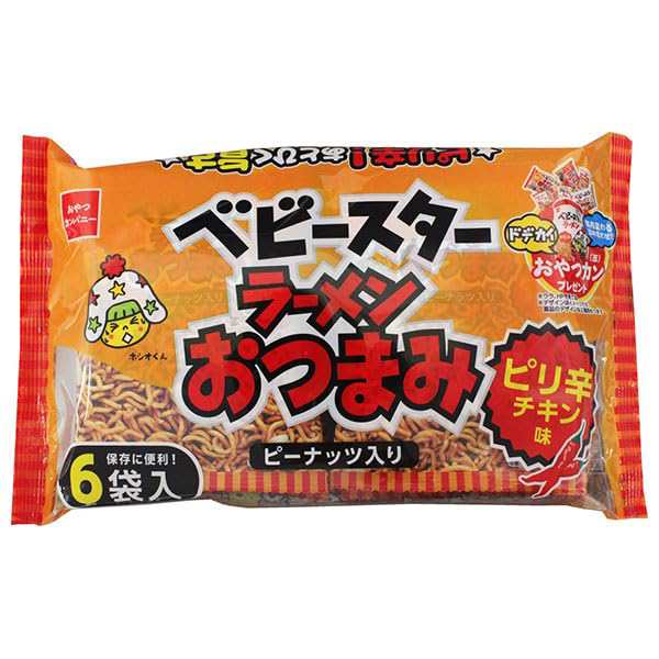 おやつカンパニー ベビースター ラーメンおつまみ6P ピリ辛チキン味 138g(23g×6)×15袋入×(2ケース)