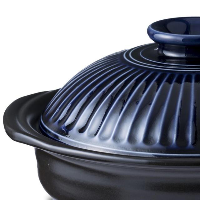 【正規品】 銀峯陶器(Ginpo Touki) 萬古焼 銀峯 菊花 土鍋 9号 3-4人用 瑠璃釉 ブルー 直火対応 おしゃれ 日本製 46091_2