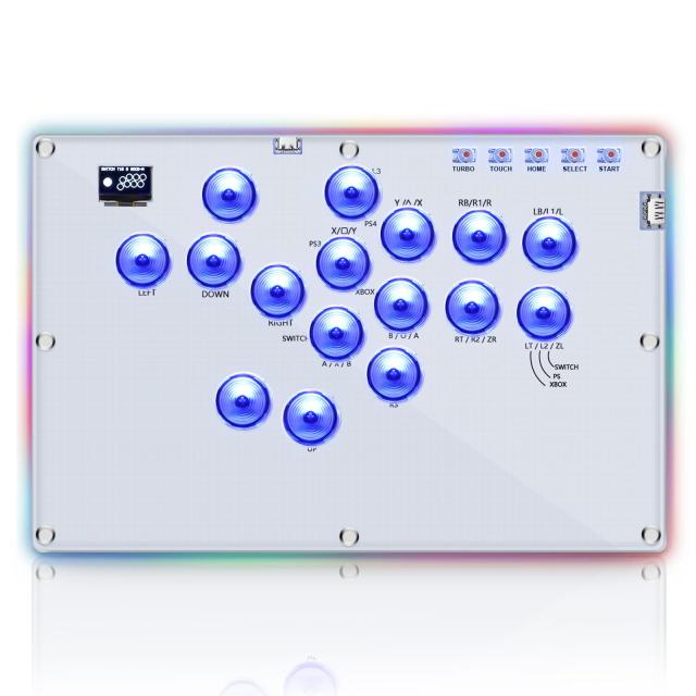 ITEFDTUTNE レバーレス コントローラー アケコン 16ボタン 膝置き可 無遅延 天板広め RGB LEDライト ホットスワップ Turbo連の通販は