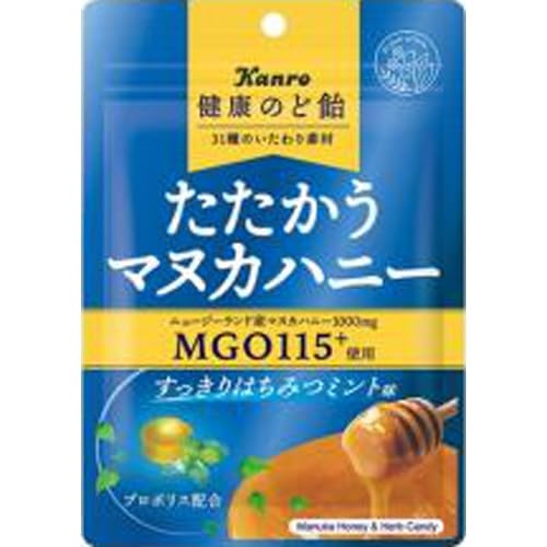 カンロ 健康のど飴たたかうマヌカハニー すっきりはちみつミント 80g×6袋入