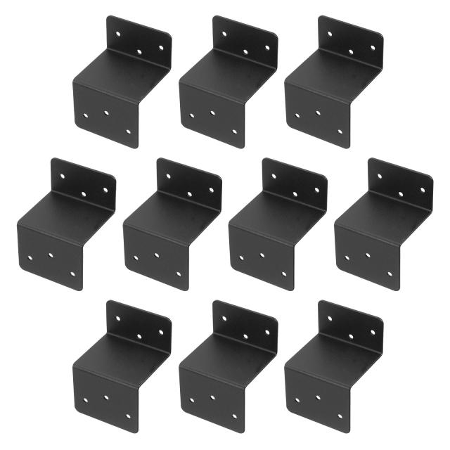 uxcell Zブ ラ 鉄製 ダブル アングルチャンネル プロファイルコーナーブレース 木材コネクタ 棚家具ガゼボ用 81 x 60 x 52mm 黒の通販は