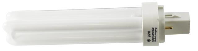 GE 97609 - F26DBX/841/ECO - 26ワット クアッドチューブ コンパクト蛍光灯 2ピン 4100K