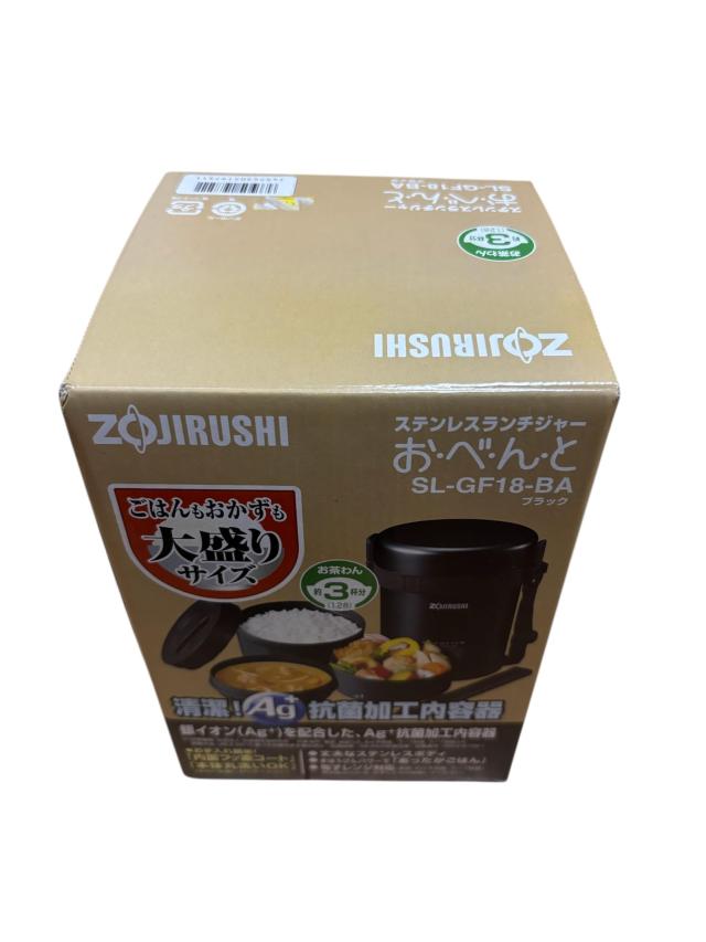 象印 ( ZOJIRUSHI ) ステンレスランチジャーお・べ・ん・と 【茶碗約3杯分】 SL-GF18-BA ブラック