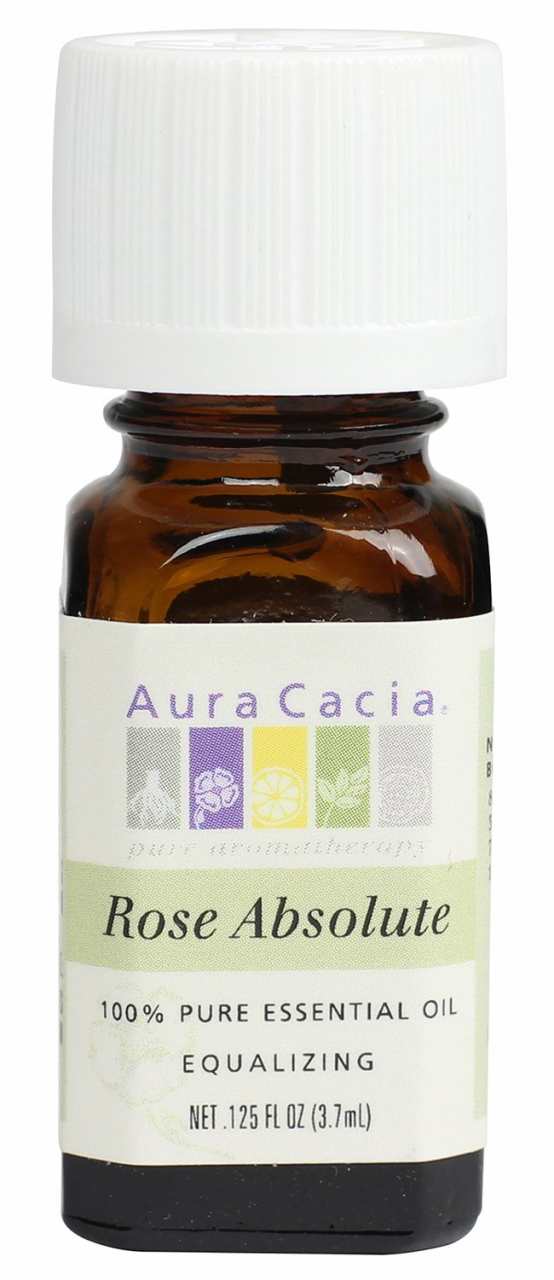 Aura Cacia 100% ピュアエッセンシャルオイル、ローズアブソリュート、.125 fl oz (3.7 ml)