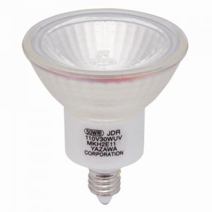 ヤザワ UVカット機能付 ハロゲン電球 《エコクールハロゲンシャイン》 110V 75W形 広角 E11口金 JDR110V50WUVWKH2E11A