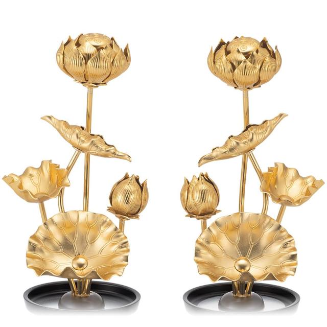 仏壇屋 滝田商店 常花 4寸(一対) 高さ14cm×巾8cm 仏壇用の仏具・常花(じょうか) 日本製 証明書付の通販は