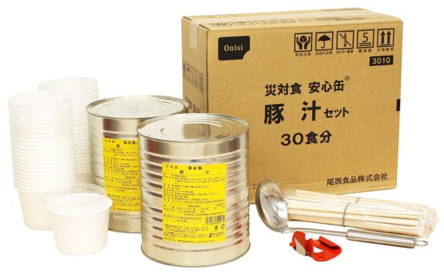 尾西食品 安心缶豚汁セット 30食分 (非常食・保存食)