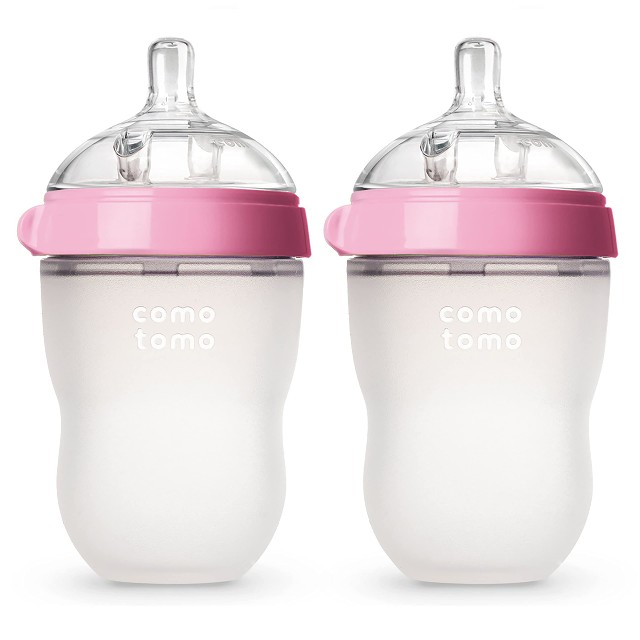 Comotomo Baby Bottle Pink 8 Ounce 2 Count by Comotomo [並行輸入品]