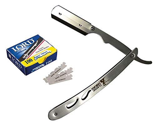 クラシックSamurai cs-102ステンレスストレートエッジBarber Razor + 100ダービーブレード
