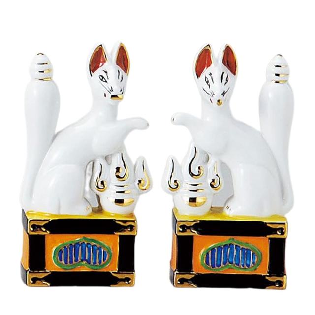 京仏壇はやし 神棚・神具 稲荷きつね 陶器製 2.5寸 (高さ7.5cm) 1対 (2個) 入り 神具 稲荷 お宮 お供え お祭り お祀り 神社【z4の通販は 4,863円