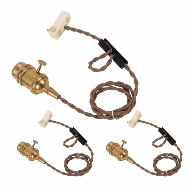 共同照明 3個セット 引掛シーリング用 電球ソケット E26 ソケット照明 (GT-DJ-DT01-3B) スイッチ付き 電気ソケット真鍮 led対応の通販は
