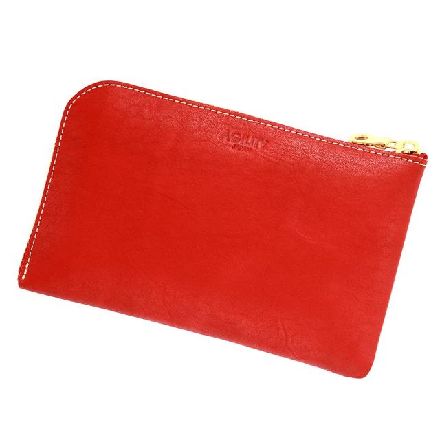 [アジリティ] アファ affa『ボヤージュ』 東京レザー(全6色)【スマホが入る財布 ショルダー お財布ポシェット 日本製】/レッド