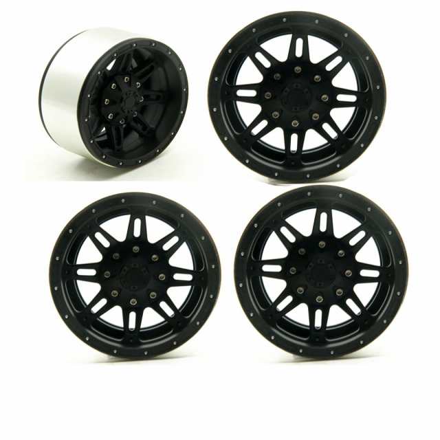 ラジコン カー 2.2インチ 拡幅版 幅さ30mm インターナル ビードロックホイール Internal Beadlock Wheels (4個 ブラの通販は 8,444円