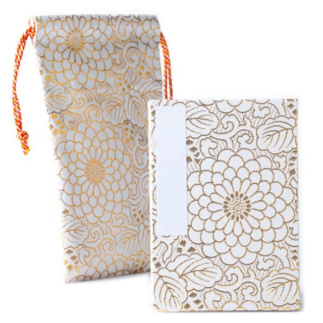 高知製本 御朱印帳袋セット 菊と桐紋様 蛇腹用