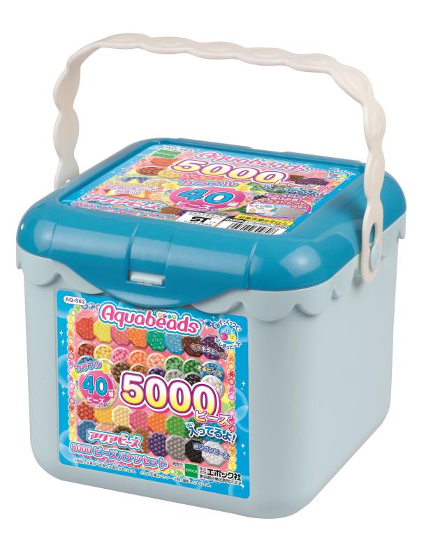 アクアビーズ ビーズセット 【 5000ビーズバケツセット 】 AQ-S63 STマーク認証 6歳以上 おもちゃ 水 水でくっつく メイキングトイ A