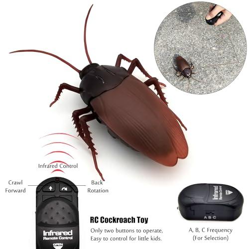Tipmant RC ゴキブリ リモコン 車 車 動物 おもちゃ 電子 リアル 昆虫 虫 光る目 猫 ペット 子供 ギフト_1