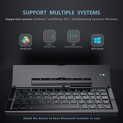 Geyes Bluetoothキーボード 折りたたみ式 ポータブル折りたたみ式ワイヤレスキーボード ポータブルポケットサイズ アルミニウム合金ハウジン_1