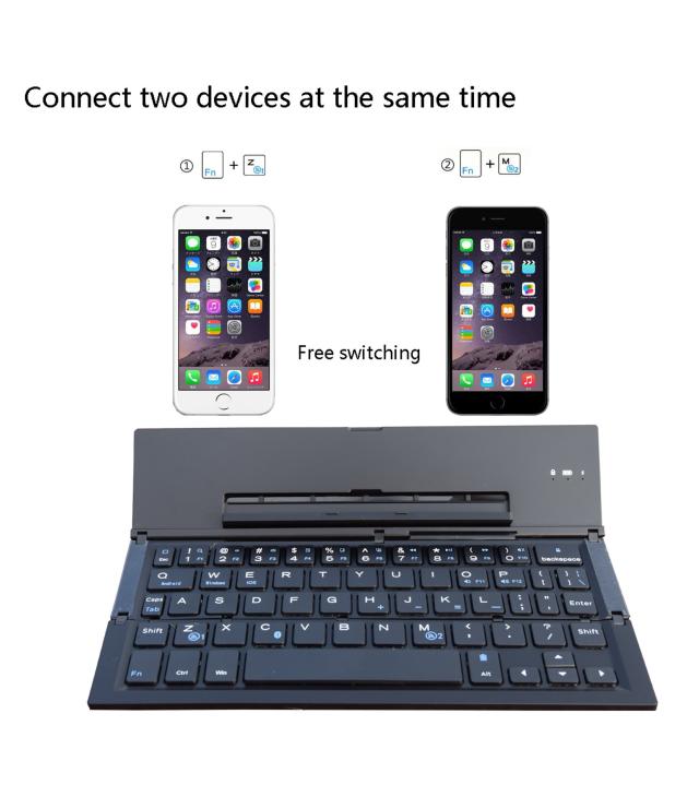 Geyes Bluetoothキーボード 折りたたみ式 ポータブル折りたたみ式ワイヤレスキーボード ポータブルポケットサイズ アルミニウム合金ハウジン_2