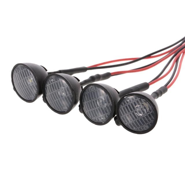Goolsky 4本 RCカー 多機能 ラウンドLED ライト と ランプシェード 1/10 RCクローラーカー用 HSP REDCAT Axial