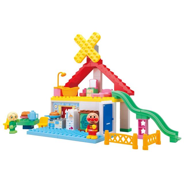 [バンダイ(BANDAI)] BlockLabo ブロックラボ アンパンマン パン工場とすべり台のおうちブロックバケツ 対象年齢 3才以上