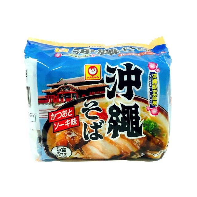 東洋水産 マルちゃん 沖縄そば 袋麺 かつおとソーキ味 1ケース (5食×6パック) 沖縄限定の通販は