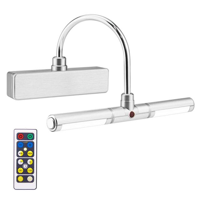 BIGLIGHT ワイヤレス電池式LEDピクチャーライト タイマーと調光器付き 回転可能なライトヘッド 3つの照明モード リモコン付きディスプレイラン