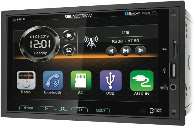 Soundstream VM-622HB VM-622HB 6.2インチ ダブルDINメカレスヘッドユニット BluetoothとAndroid Phの通販は