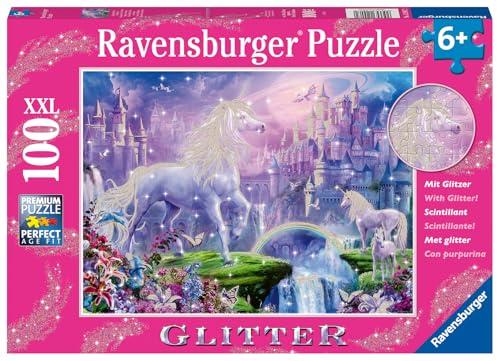 Ravensburger お子さんの目的の12907一角獣界100枚グリッタージグソーパズル - 全ての細工物は特殊で、細工物は完膚無き迄にに同一性にフィッ