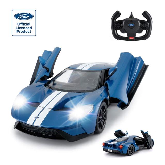 Rastar RCカー | 1/14フォードGT R/C ラジコンカー、子供向け、ドアが手動で開閉可能、ブルー 2.4GHz 7,365円
