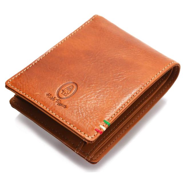 [ハッシュパピー] 財布 2つ折り 小銭入れあり ルクス 牛革 キャッシュレス コンパクト ミニ財布 スマートウォレット HP2065 (キャメル（4