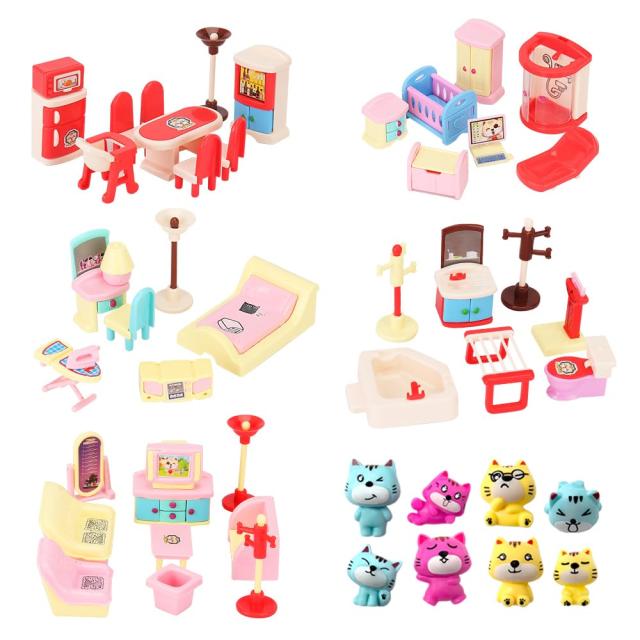 50個パック 子供のおもちゃ 小さな家 大きな夢 ドールハウス 家具 お風呂のおもちゃ 赤ちゃん 子供 女の子 男の子 2〜3歳