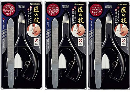 【まとめ買い】匠の技 ステンレス製ニッパーつめきり&爪やすりセット G-1027×3個