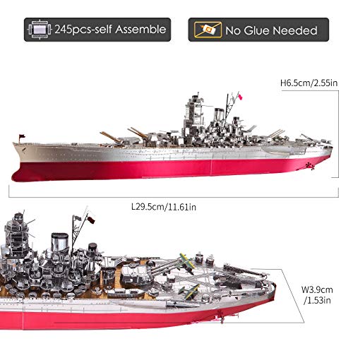 Piececool 立体パズル メタリックナノパズル 大和戦艦 ナノパズル 3Dパズル クリスマス プレゼント 贈り物_2