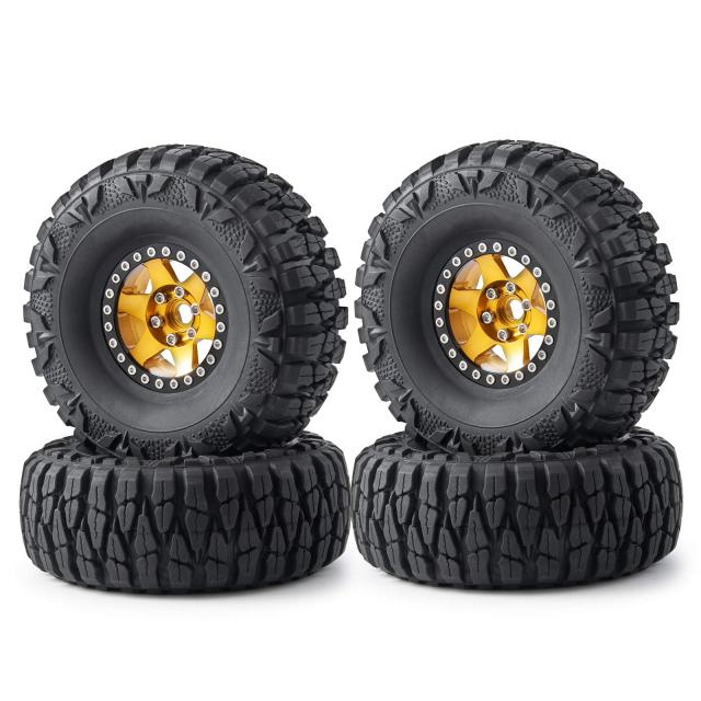 ラジコン カー 1.9インチ ビードロック ホイールリムゴムタイヤ Internal Beadlock Wheels Tires For 1 : 10