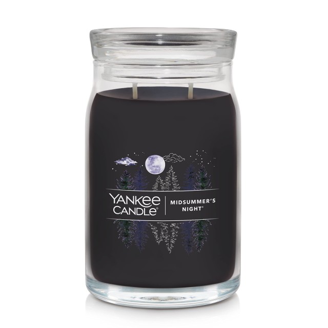 Yankee Candle MidSummers Night Scented、シグネチャー20オンスラージジャー2芯キャンドル、燃焼時間60時間以上の通販は