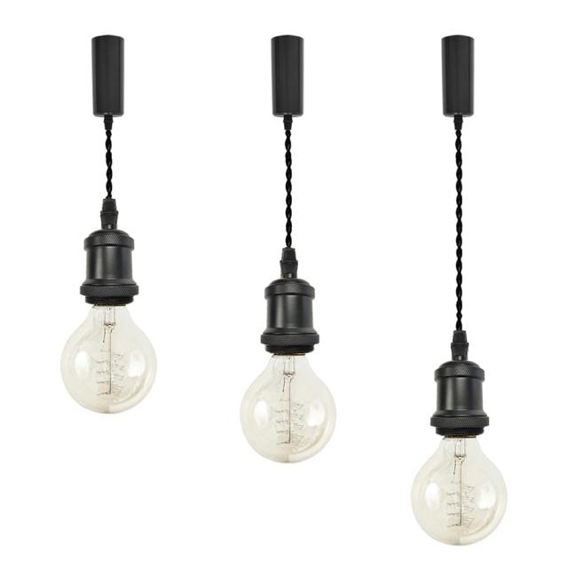 FSLIVING 3個パック ダクトレール式 コード収納コップ付き 長さ自由で調節可 レトロ 1灯ペンダント ツイストコード 真鍮メッキ古仕上げ インの通販は 6,375円