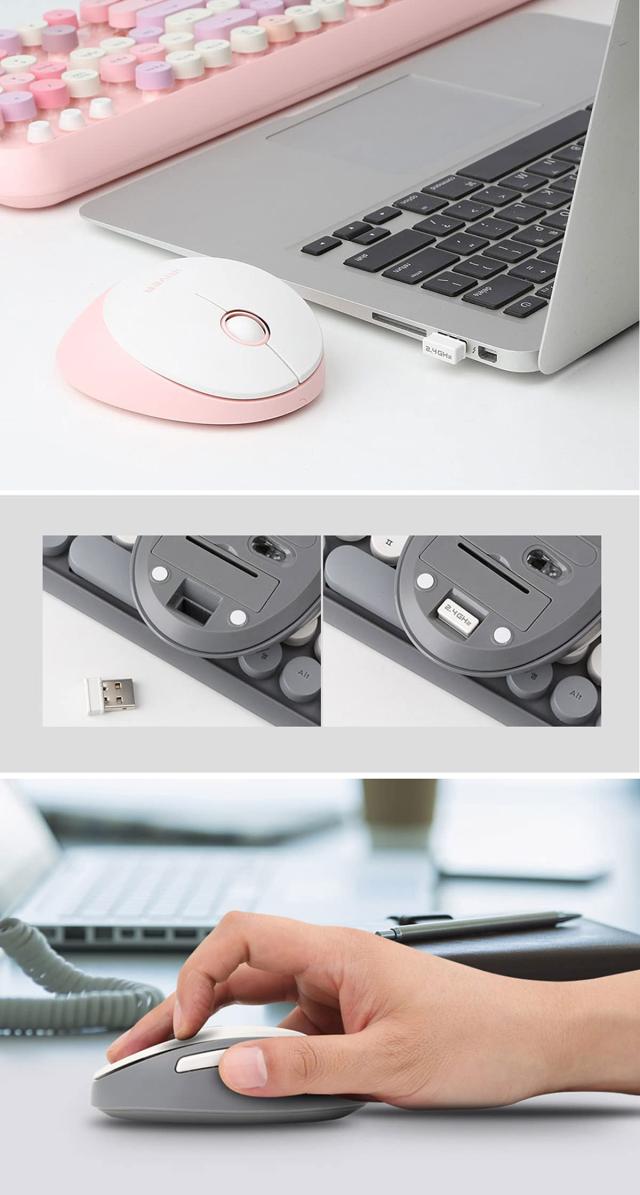IRIVER EQwear-Q150 ワイヤレス キーボード ＋ マウス セット アイリバー ハングルキーボード 韓国語 レトロ かわいい 防水 [並_1