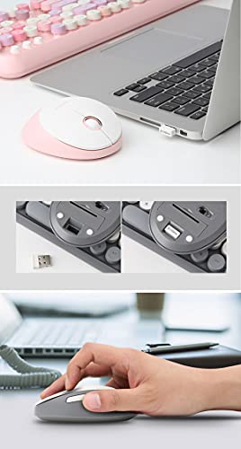 IRIVER EQwear-Q150 ワイヤレス キーボード ＋ マウス セット アイリバー ハングルキーボード 韓国語 レトロ かわいい 防水 [並_2