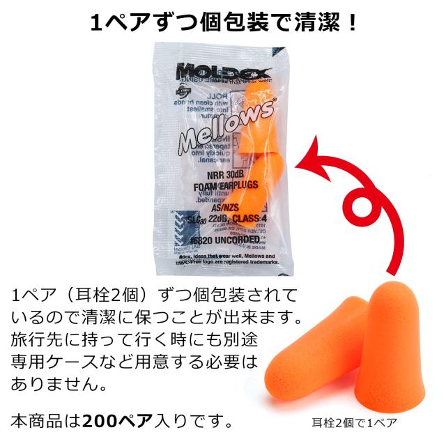 MOLDEX(モルデックス) メローズ 200ペア 6820 耳栓 遮音 睡眠用 いびき 安眠グッズ_2