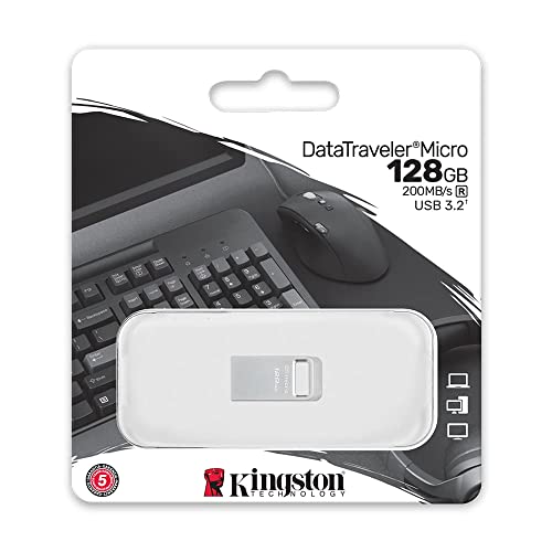 キングストンテクノロジー Kingston USBメモリ 128GB USB3.0/3.1/3.2gen1 DataTraveler Micro DT_1