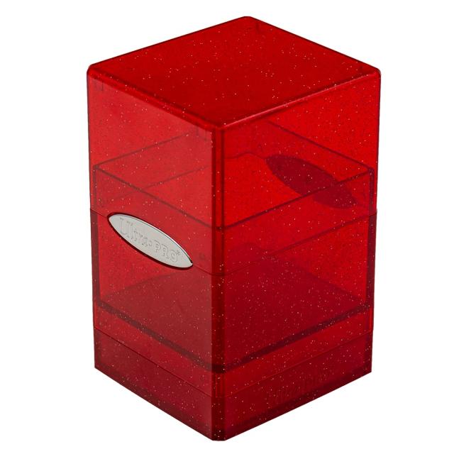 Satin Tower Deck Box - Glitter Red