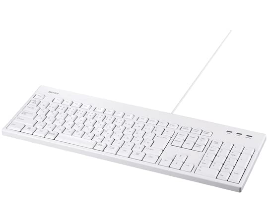 BUFFALO 有線フルキーボード 抗菌仕様・防水防塵キーボード ホワイト BSKBU520WHZ
