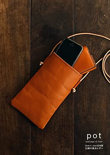 [ベルト専門店ベルトラボ] pot(ポット) スマホショルダー 栃木レザー 日本製 ハンドメイド 本革 スマホポシェット サコッシュ BLPT0088_1