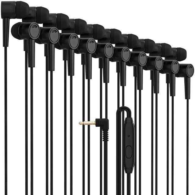 Maeline (メイライン) バルクイヤホン ヘッドホン マイク付き ノイズアイソレーション 有線イヤホン パワフルな重低音ステレオ付き Androの通販は