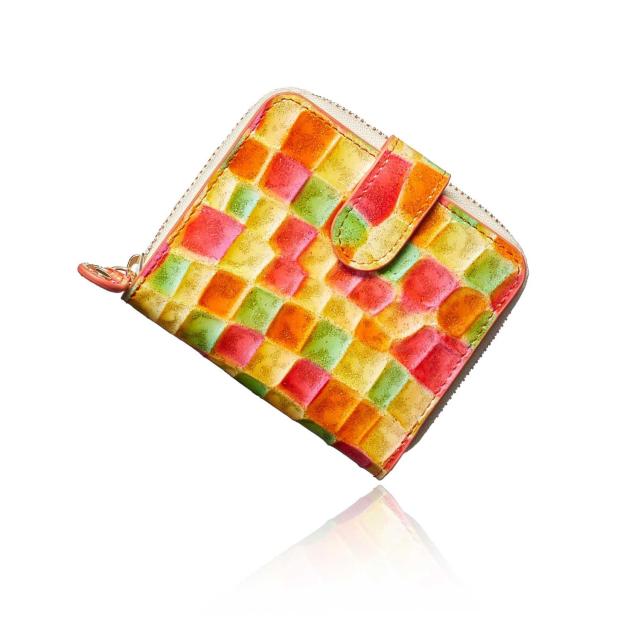 [VOICE] イタリア Life社製 牛革 le murrine レディース 二つ折り 財布 上品で 使いやすい『見た目は ミニ財布 収納力は長財布