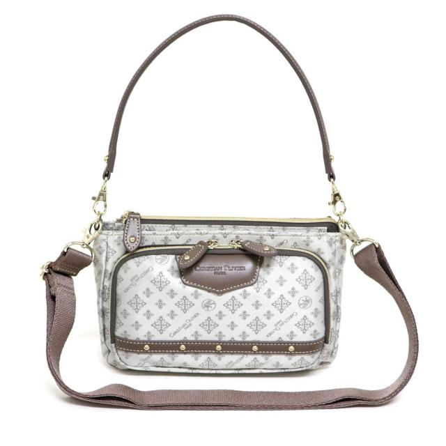 [クリスチャンオリビエ] 7801 ポシェット ショルダーバッグ ウォレット機能付き 撥水 ジャガード織 (グレージュ)