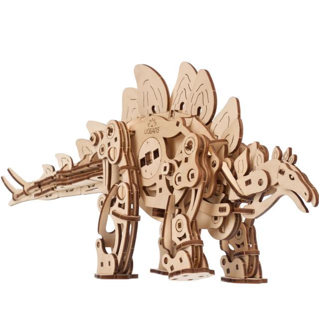 Ugears ステゴサウルス 木製パズル 動く 接着剤工具不要 立体パズル 恐竜の模型 大人 木製組立てキット 中級