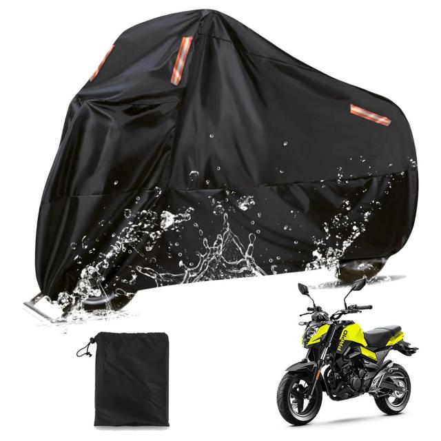 BIHEE オートバイカバー 防水 バイクカバー オールシーズン 190T 耐久性 夜間反射雪カバー ロック穴&ストレージバッグ付き 車用カバー アウ 9,277円