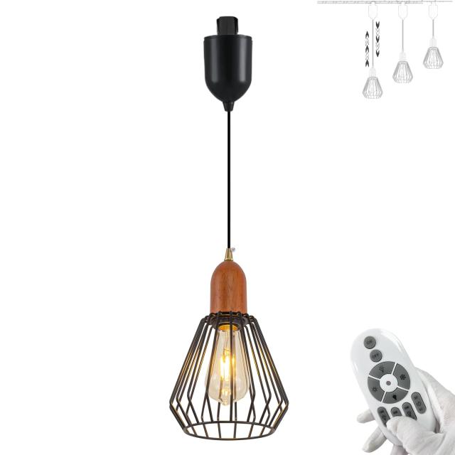 SKIVTGLAMP 最新登場 木製 ダクトレール用 ペンダントライト コードを収納して長さ調整が可能 遠隔操作 LED 4W（60W形相当）エジソンの通販は 8,321円