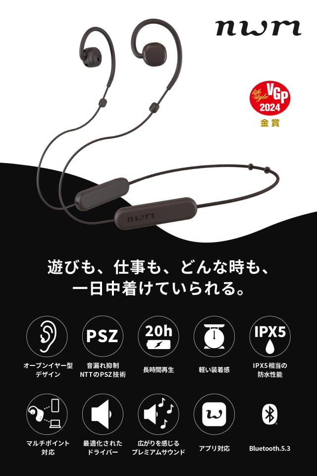 NTT sonority nwm (ヌーム) オープンイヤー イヤホン 耳スピ 耳